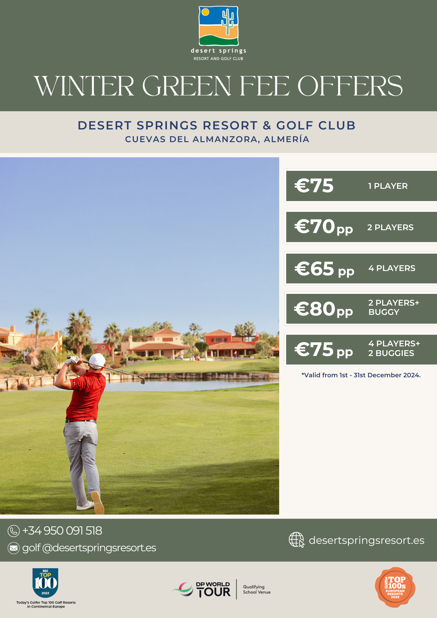 Desert Springs Green Fee Offer 2024